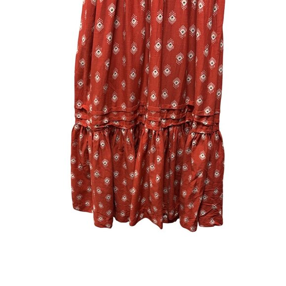 Anthropologie Womens Felipa Tiered Ruffle Midi Dress Red XS Boho - Picture 5 of 11